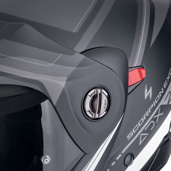 Scorpion ADX-2 Lewis Matt Black Silver + Kit Bluetooth Lokui K30