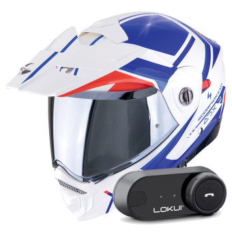 Klapp Scorpion ADX-2 Lewis White Blue Red + Kit Bluetooth Lokui K30