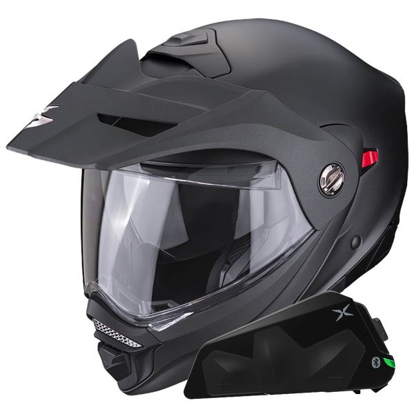Klapp Scorpion ADX-2 Matt Black + Kit bluetooth Exo-Com Link-1C Solo Klapp Scorpion ADX-2 Matt Black + Kit bluetooth Exo-Com Link-1C Solo
