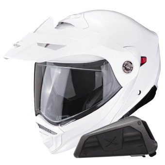 Klapp Scorpion ADX-2 White + Kit bluetooth Exo-Com Link-1 Solo