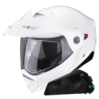 Klapp Scorpion ADX-2 White + Kit bluetooth Exo-Com Link-1C Solo