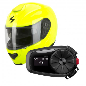 Klapp Scorpion EXO 3000 Air Neon Yellow + Kit Bluetooth Sena 5S Solo