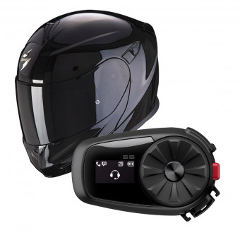 Klapp Scorpion Exo 920 Evo Solid Black + Kit Bluetooth Sena 5S