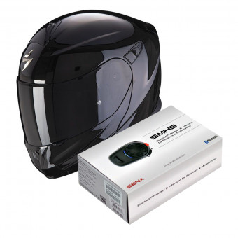 Klapp Scorpion Exo 920 Evo Solid Black + Kit Bluetooth Sena SMH5