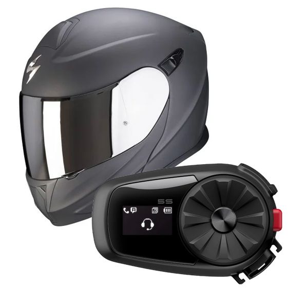Klapp Scorpion Exo 920 Evo Solid Matt Black+ Kit Bluetooth Sena 5S