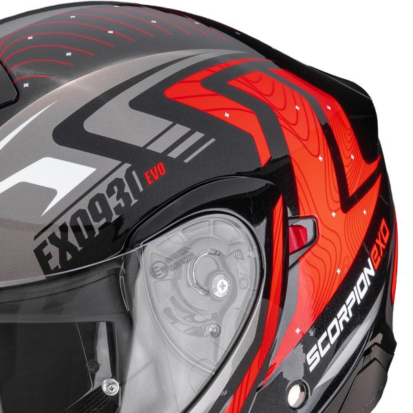 Scorpion Exo 930 Evo Alpha Black Silver Red