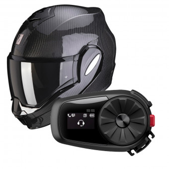 Casque Klapp Scorpion EXO TECH Carbon Black + Kit Bluetooth Sena 5S Casque Klapp Scorpion EXO TECH Carbon Black + Kit Bluetooth Sena 5S