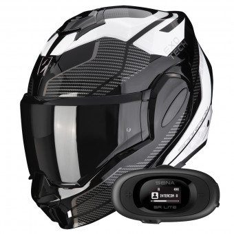Klapp Scorpion Exo Tech Evo Animo Black White + Kit bluetooth 5R Lite