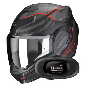 Klapp Scorpion Exo Tech Evo Animo Matt Black Red + Kit bluetooth 5R Lite