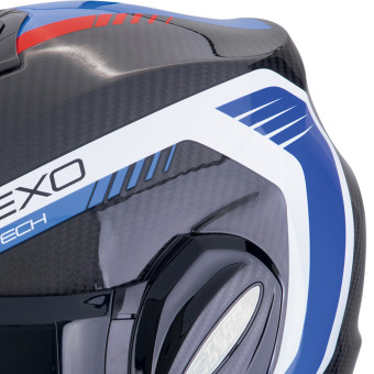 Scorpion Exo Tech Evo Carbon Cosy Black Blue Red + Kit bluetooth Exo-Com Link-1C