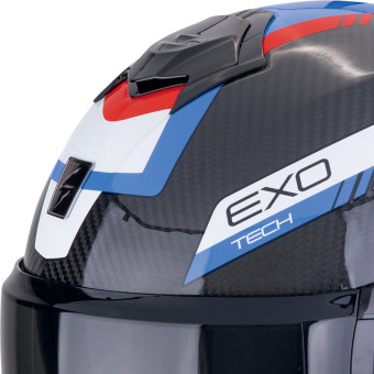 Scorpion Exo Tech Evo Carbon Cosy Black Blue Red + Kit bluetooth Exo-Com Link-1C