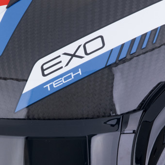Scorpion Exo Tech Evo Carbon Cosy Black Blue Red + Kit bluetooth Exo-Com Link-1C