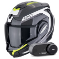 Pack Exo Tech Evo Carbon Cosy Black Yellow Fluo + Kit Bluetooth Lokui K30