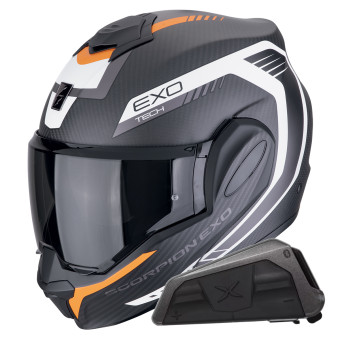 Klapp Scorpion Exo Tech Evo Carbon Cosy Matt Black + Kit bluetooth Exo-Com Link-1