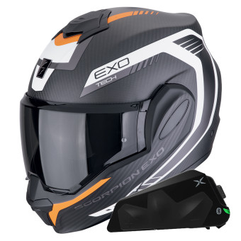 Klapp Scorpion Exo Tech Evo Carbon Cosy Matt Black + Kit bluetooth Exo-Com Link-1C