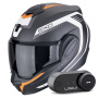Casque Klapp Scorpion Exo Tech Evo Carbon Cosy Matt Black Orange + Kit Bluetooth Lokui K30