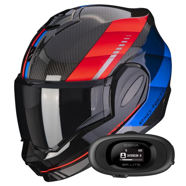 Klapp Scorpion Exo Tech Evo Carbon Genus Black Blue Red + Kit bluetooth 5R Lite