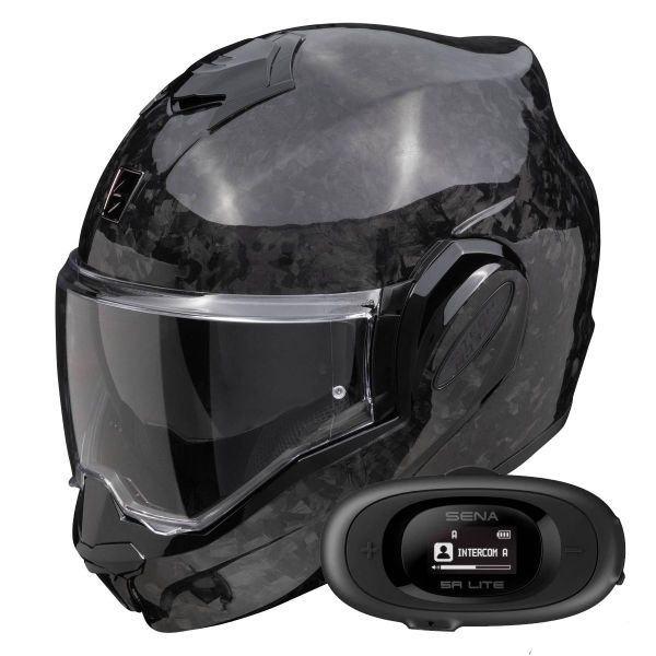 Klapp Scorpion Exo Tech Evo Carbon Onyx Black + Kit bluetooth 5R Lite Solo Klapp Scorpion Exo Tech Evo Carbon Onyx Black + Kit bluetooth 5R Lite Solo