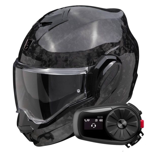 Klapp Scorpion Exo Tech Evo Carbon Onyx Black + Kit Bluetooth 5S Solo
