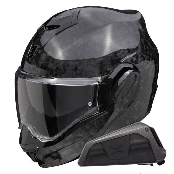 Klapp Scorpion Exo Tech Evo Carbon Onyx Black + Kit bluetooth Exo-Com Link-1