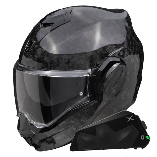 Klapp Scorpion Exo Tech Evo Carbon Onyx Black + Kit bluetooth Exo-Com Link-1C
