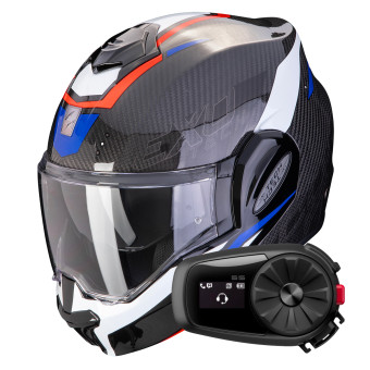 Klapp Scorpion Exo Tech Evo Carbon Rover Black Red Blue + Kit Bluetooth 5S Solo