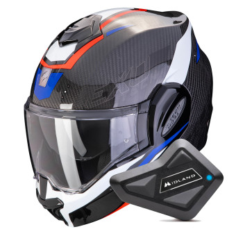 Klapp Scorpion Exo Tech Evo Carbon Rover Black Red Blue + Kit Bluetooth BT Mini