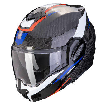 Scorpion Exo Tech Evo Carbon Rover Black Red Blue + Kit Bluetooth BT Mini
