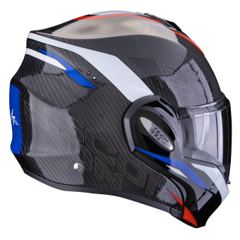 Scorpion Exo Tech Evo Carbon Rover Black Red Blue + Kit Bluetooth BT Mini