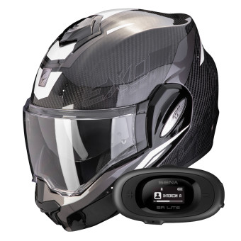 Klapp Scorpion Exo Tech Evo Carbon Rover Black White + Kit bluetooth 5R Lite Solo