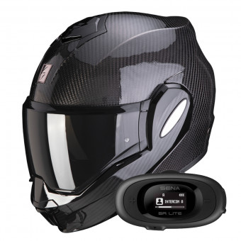 Klapp Scorpion Exo Tech Evo Carbon Solid Black + Kit bluetooth 5R Lite