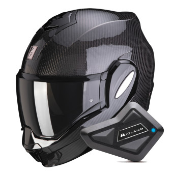 Klapp Scorpion Exo Tech Evo Carbon Solid Black + Kit Bluetooth BT Mini