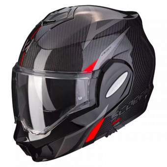 Scorpion Exo Tech Evo Carbon Top Black Red + Kit Bluetooth 5S