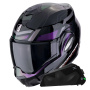 Casque Klapp Scorpion Exo Tech Evo Conquer Black Chameleon + Kit bluetooth Exo-Com Link-1C