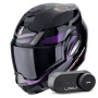 Casque Klapp Scorpion Exo Tech Evo Conquer Black Chameleon + Kit Bluetooth Lokui K30