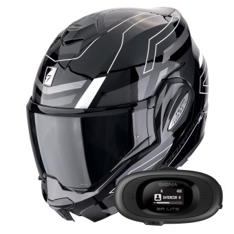Klapp Scorpion Exo Tech Evo Conquer Black White + Kit bluetooth 5R Lite Solo