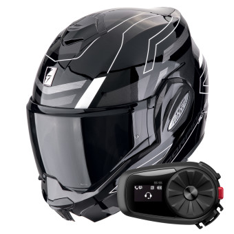 Klapp Scorpion Exo Tech Evo Conquer Black White + Kit Bluetooth 5S Solo