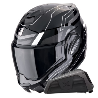 Klapp Scorpion Exo Tech Evo Conquer Black White + Kit bluetooth Exo-Com Link-1