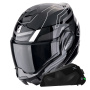Casque Klapp Scorpion Exo Tech Evo Conquer Black White + Kit bluetooth Exo-Com Link-1C