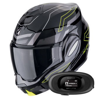 Klapp Scorpion Exo Tech Evo Conquer Black Yellow Fluo + Kit bluetooth 5R Lite Solo