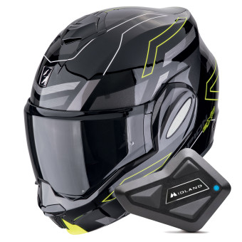 Klapp Scorpion Exo Tech Evo Conquer Black Yellow Fluo + Kit Bluetooth BT Mini