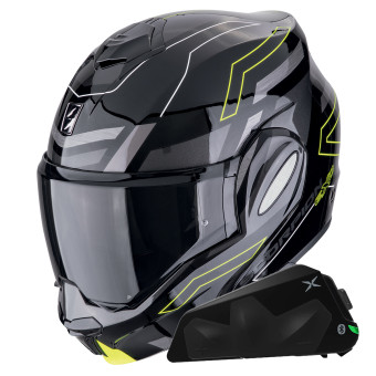 Klapp Scorpion Exo Tech Evo Conquer Black Yellow Fluo + Kit bluetooth Exo-Com Link-1C
