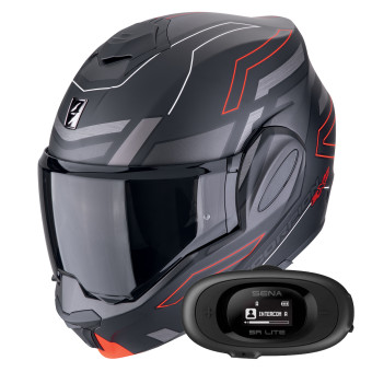 Klapp Scorpion Exo Tech Evo Conquer Matt Black Red + Kit bluetooth 5R Lite Solo