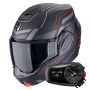 Casque Klapp Scorpion Exo Tech Evo Conquer Matt Black Red + Kit Bluetooth 5S Solo