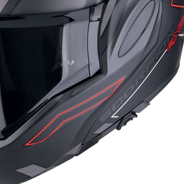 Scorpion Exo Tech Evo Conquer Matt Black Red + Kit Bluetooth BT Mini