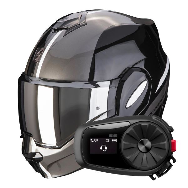 Klapp Scorpion Exo Tech Evo Forza Black Silver + Kit Bluetooth 5S