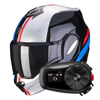 Klapp Scorpion Exo Tech Evo Forza Black Silver Red + Kit Bluetooth 5S