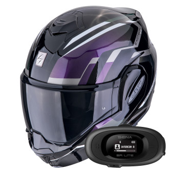 Casque Klapp Scorpion Exo Tech Evo Furio Black Chameleon + Kit bluetooth 5R Lite Solo Casque Klapp Scorpion Exo Tech Evo Furio Black Chameleon + Kit bluetooth 5R Lite Solo