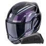 Casque Klapp Scorpion Exo Tech Evo Furio Black Chameleon + Kit bluetooth Exo-Com Link-1