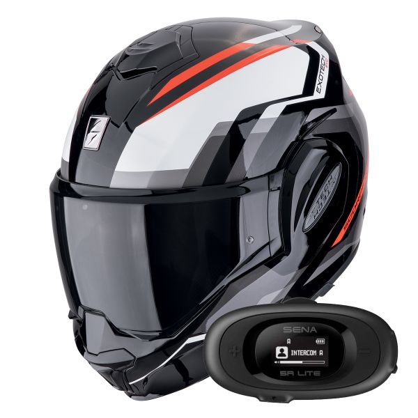 Klapp Scorpion Exo Tech Evo Furio Black Red + Kit bluetooth 5R Lite Solo